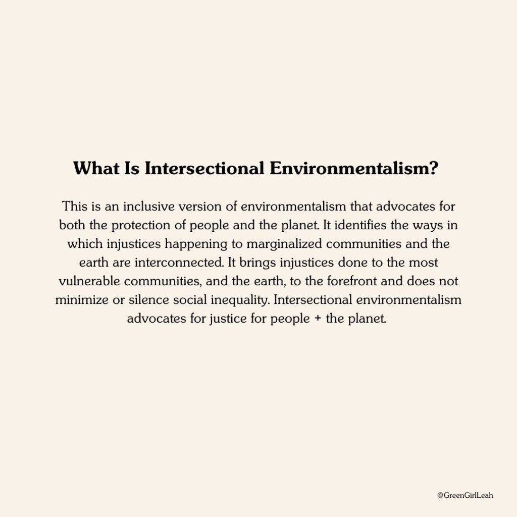 Definition of what is intersectional environmentalism